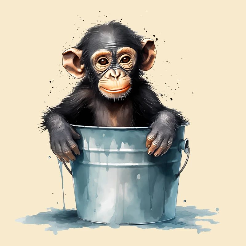 Affe sucht Abkühlung