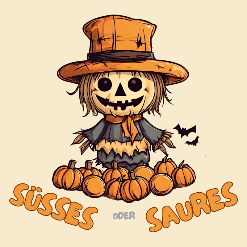 Süßes oder Saueres Halloween Vogelscheuche