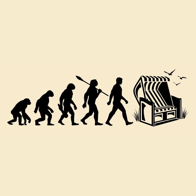 Evolution - Strandkorb - Urlaub - Meer - Möwen