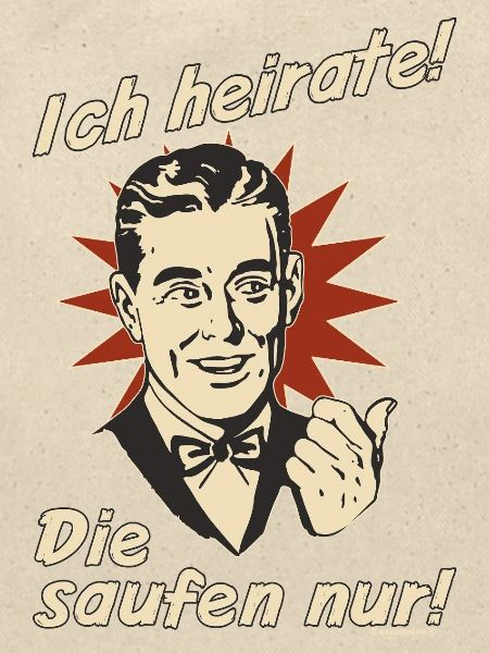Retro-Eheversprechen mit Trinkmotiv