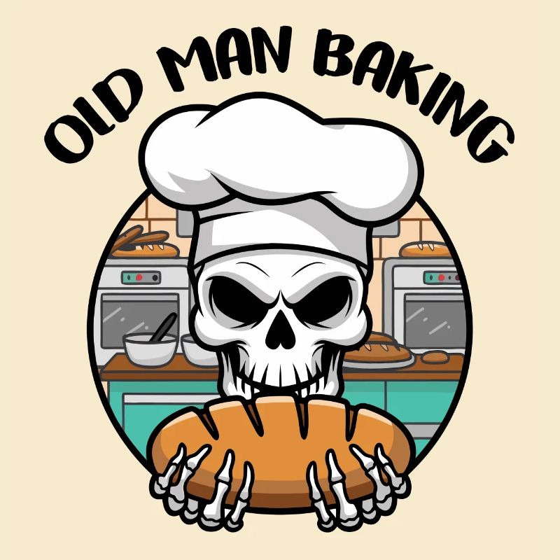 Funny Baker Skull with Bread