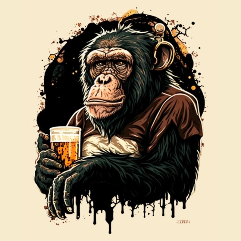 Cooler Bier Schimpanse