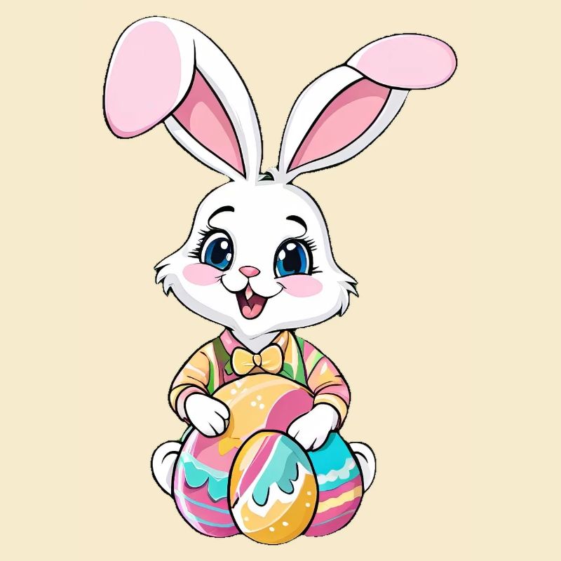 Easter bunny with Easter eggs