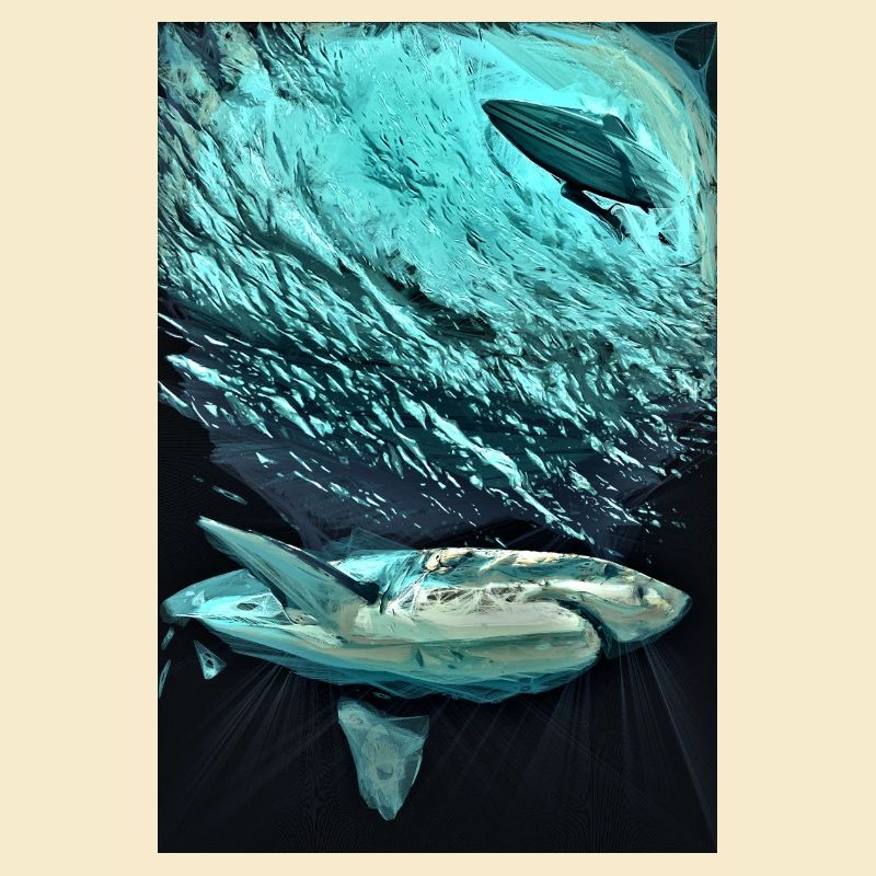 Turquoise Underwater Shark Dynamics
