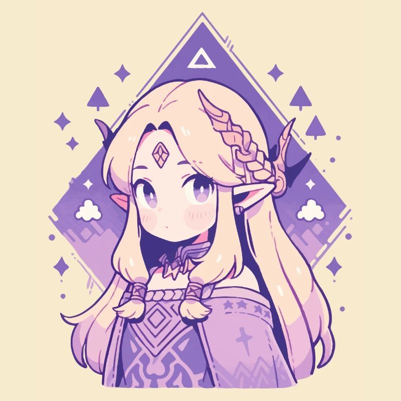 Princesse Chibi mignonne - Conception de conte de fées mignon