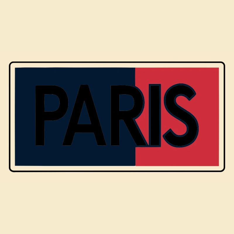 Paris Drapeau Split Typographie
