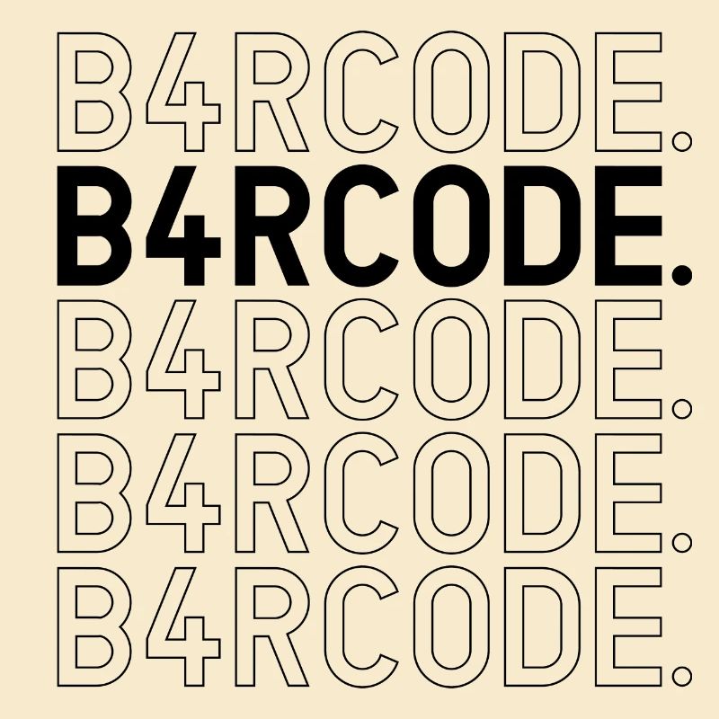 B4RCODE. Unfilled Black