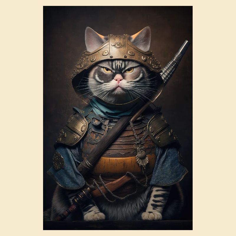 Samurai Katze Cat Cool Japan Krieger