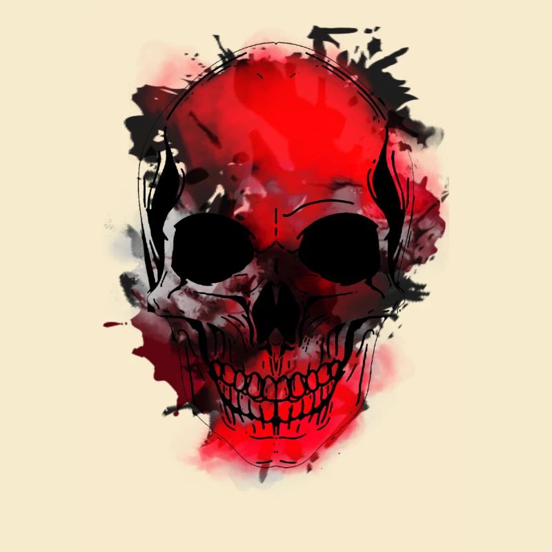 Rotes Schädel-Splash Artwork