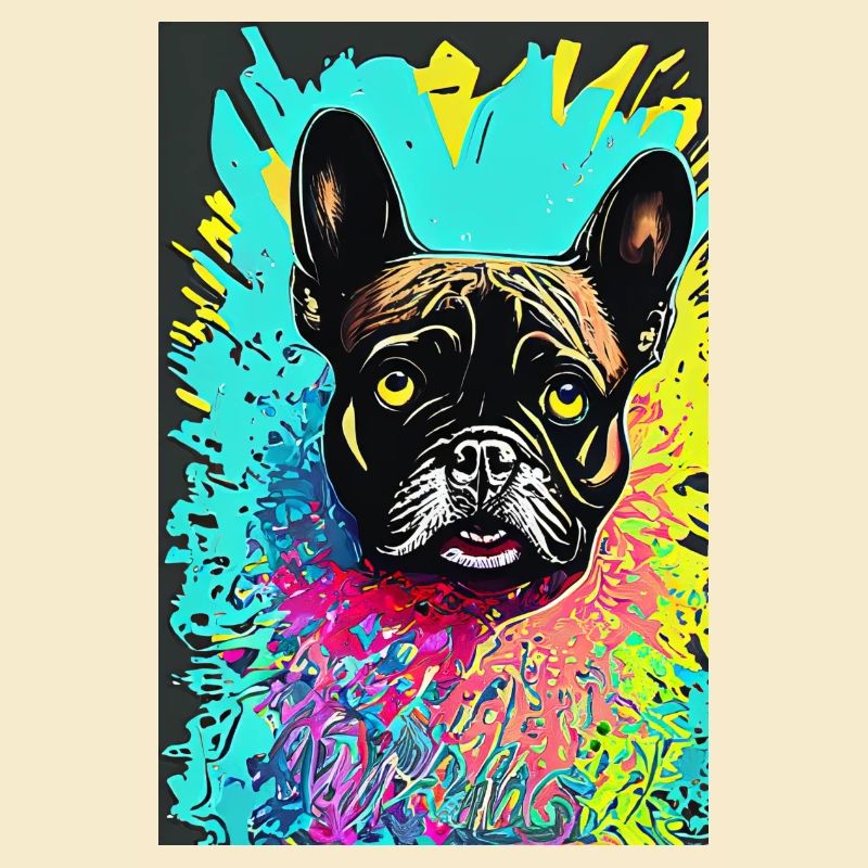 Impression pop art moderne | coloré | Bouledogue français