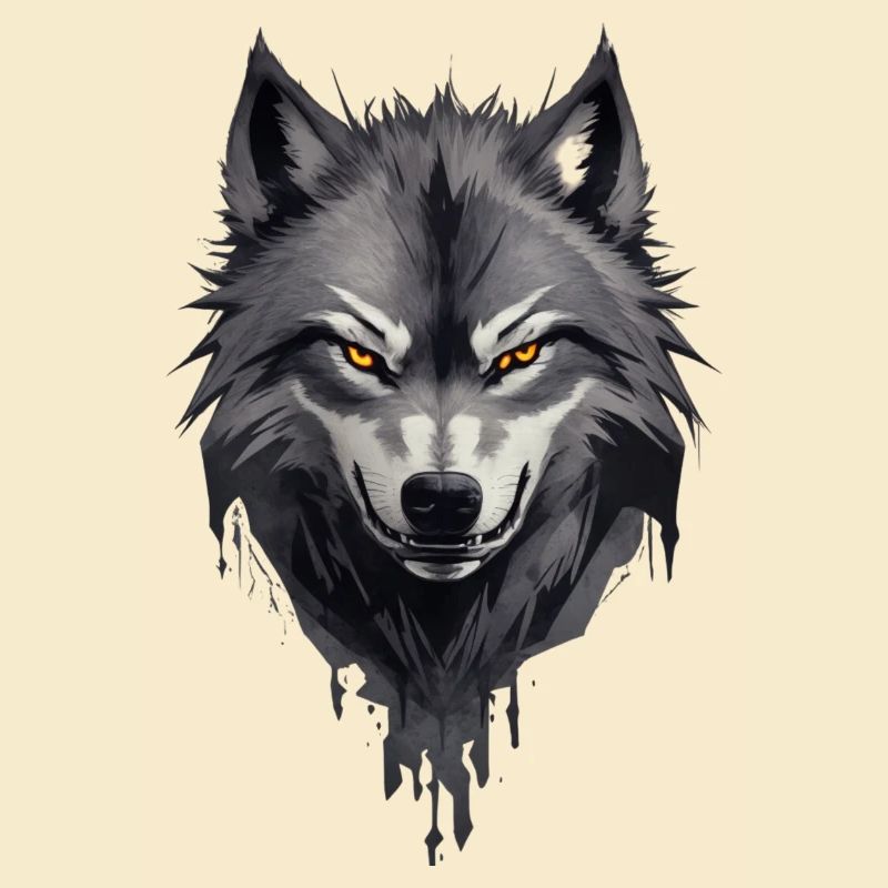 Wolfsangst Dunkler Spooky Wolfskopf