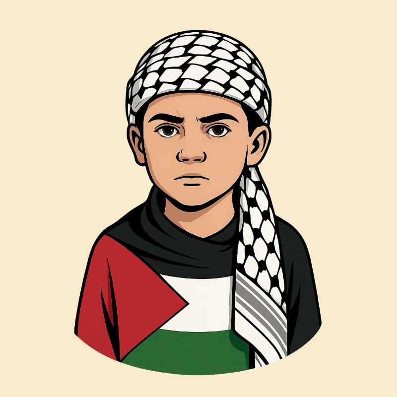 Garçon debout – Dignité Palestinienne