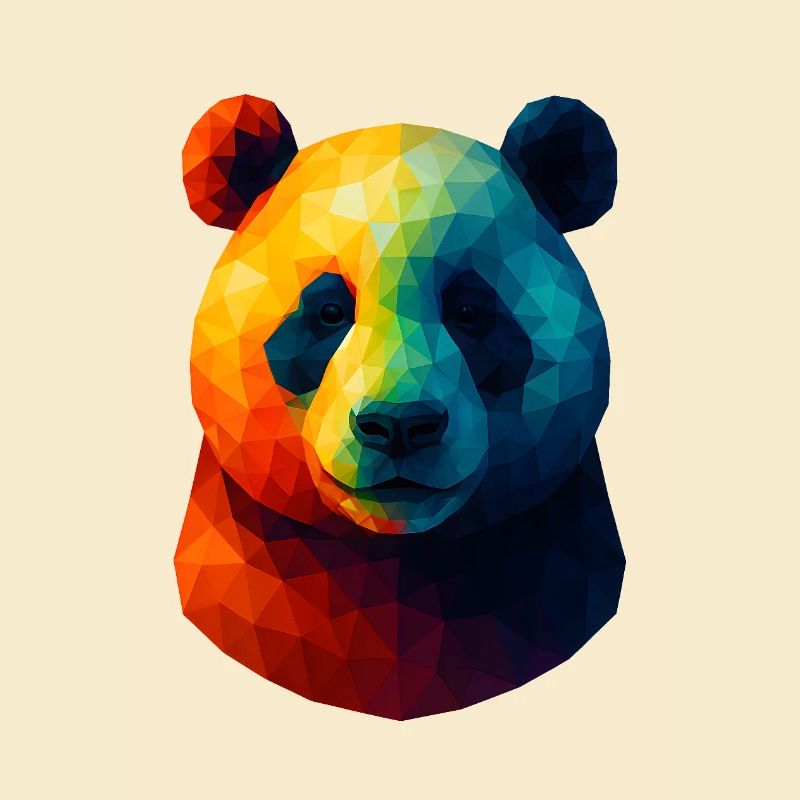 WPAP Style Animals - Panda Bear Portrait