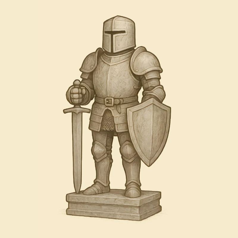 Figurine de samouraï chevaleresque dans le style de la pierre