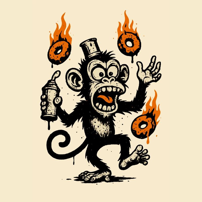 Fiery Monkey with Magic Talisman