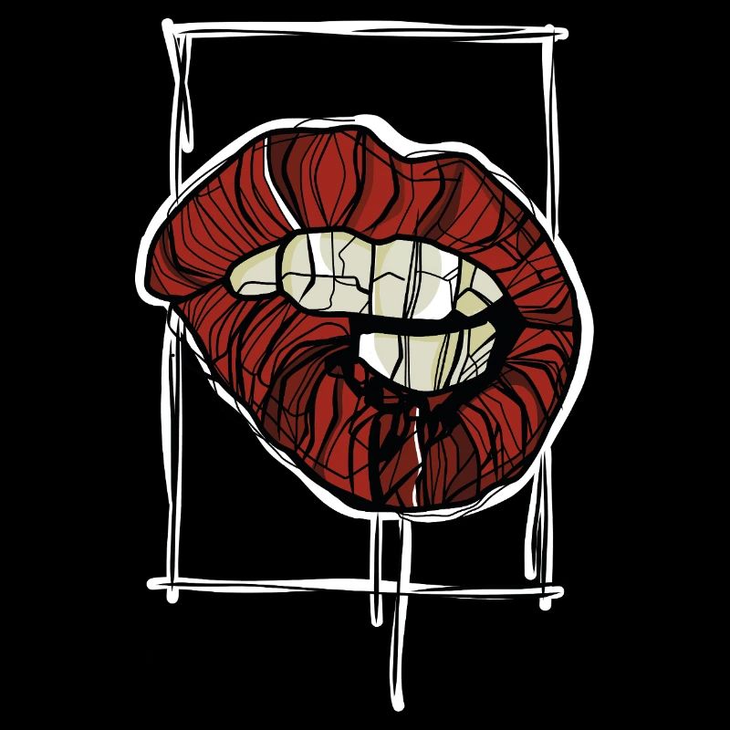 Croquis graphique graphique de Red Lips