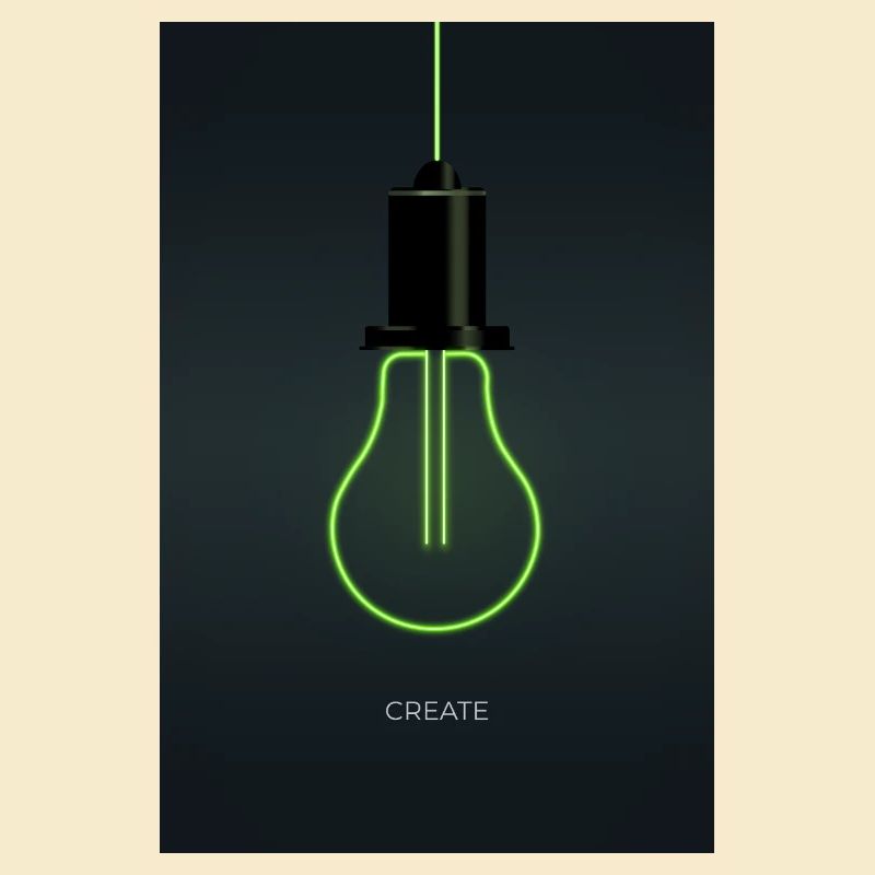 Create – Ampoule néon pour esprits créatifs
