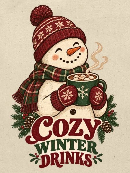 Cozy Winter Drinks Schneemann