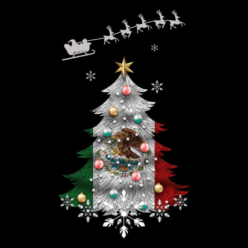 Sapin de Noël avec drapeau mexicain