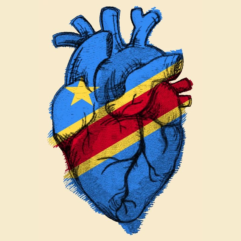 Drapeau du Cœur du Congo Libre - Montrer l’amour pour le Congo