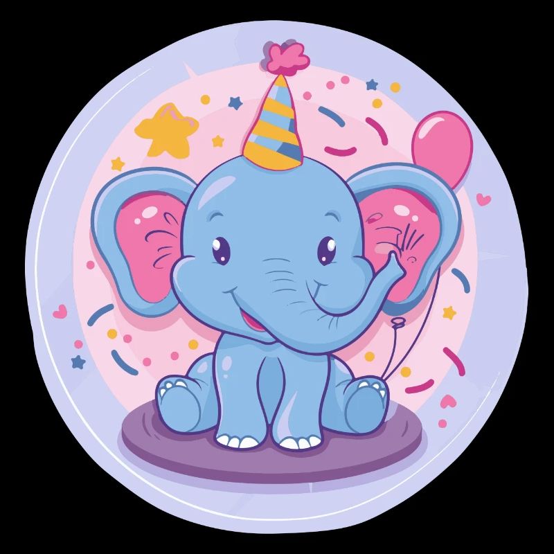 Éléphant Anniversaire Bébé