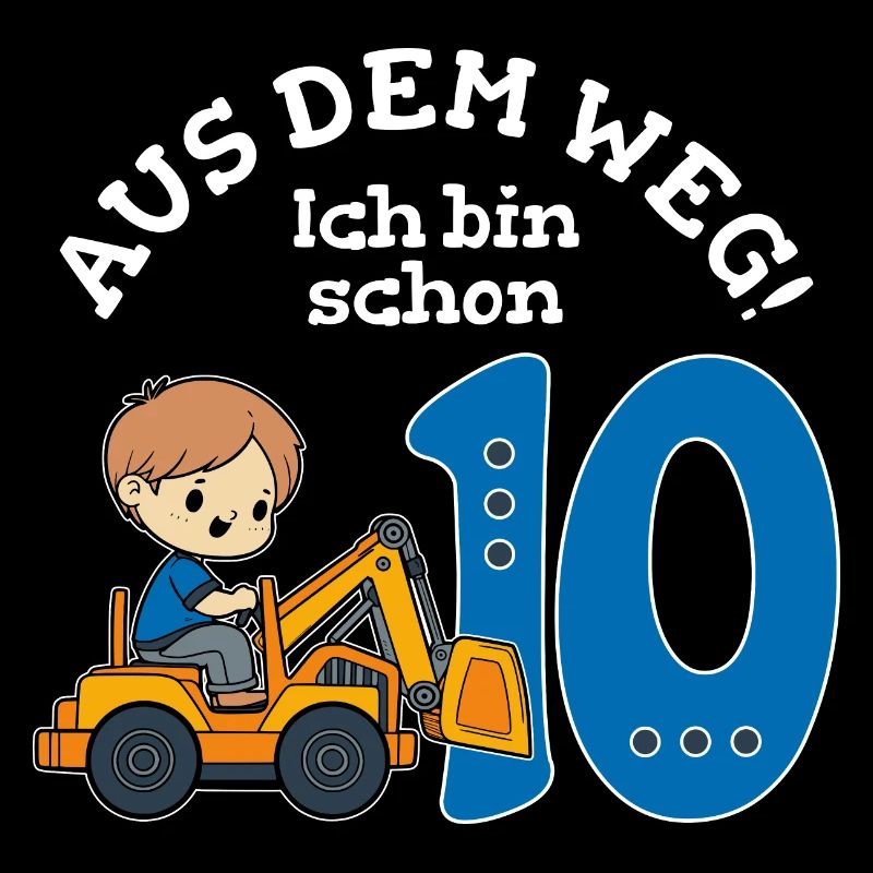 10. Geburtstag Bagger Junge