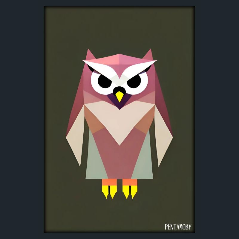 Eule Wütend Polygon Waldtier Wildnis Vogel Nacht