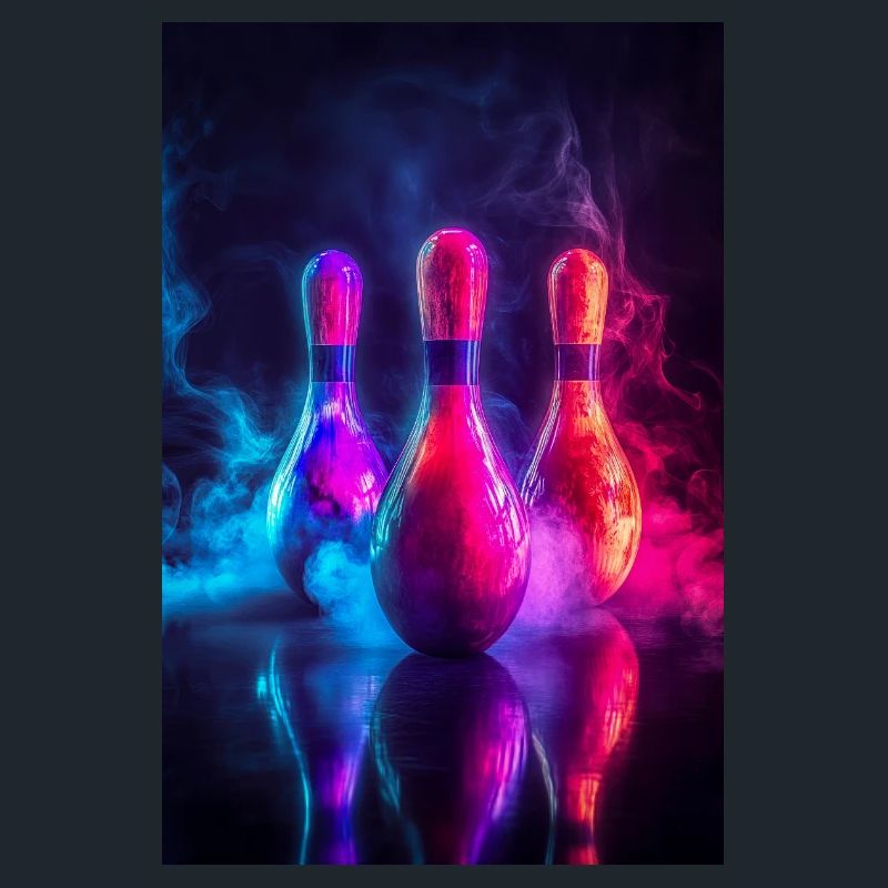 Neon Glow Bowling Pins