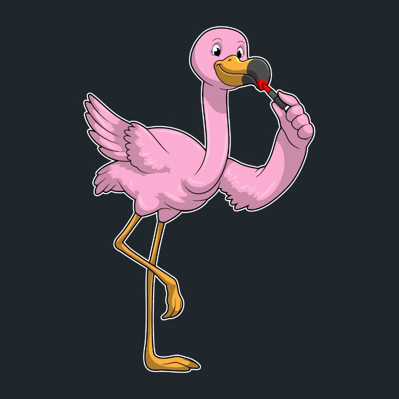 Flamingo mit Lippenstift