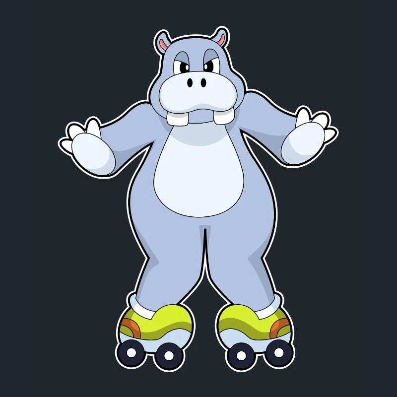 Hippo with roller skates