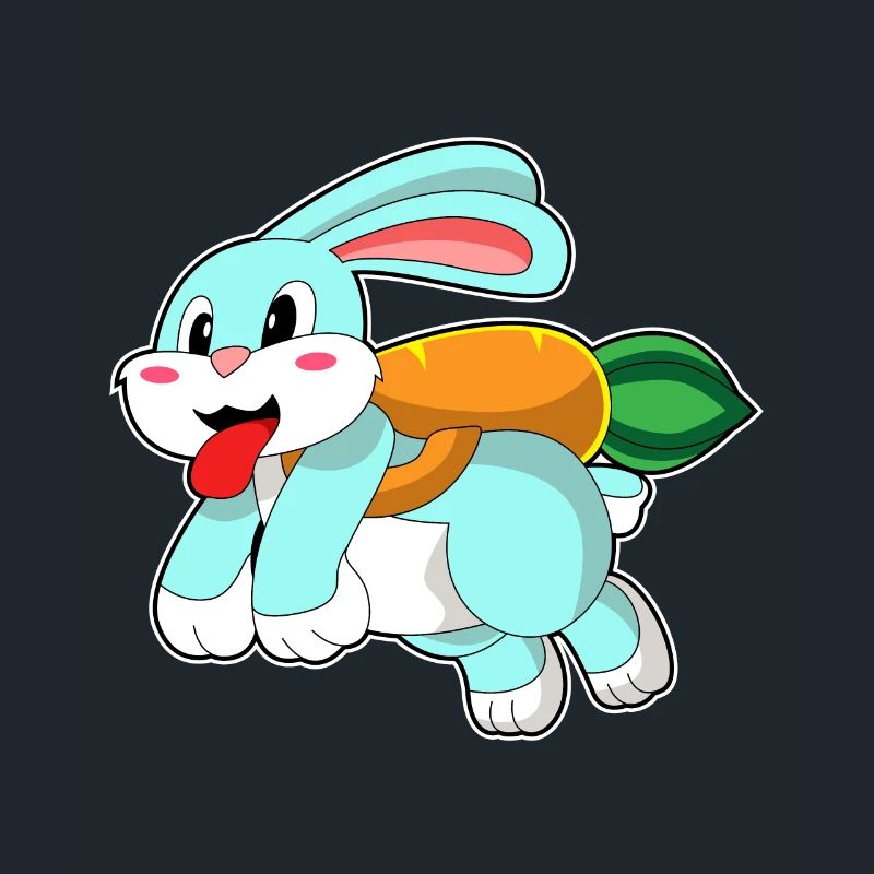 Rabbit with carrot as rocket