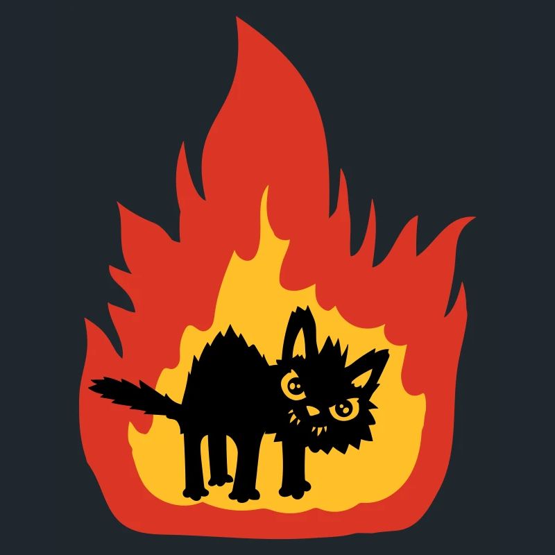 Burning hot cat
