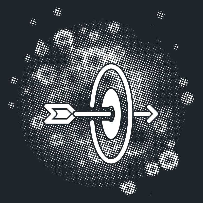 Flèche avec arrière-plan de points