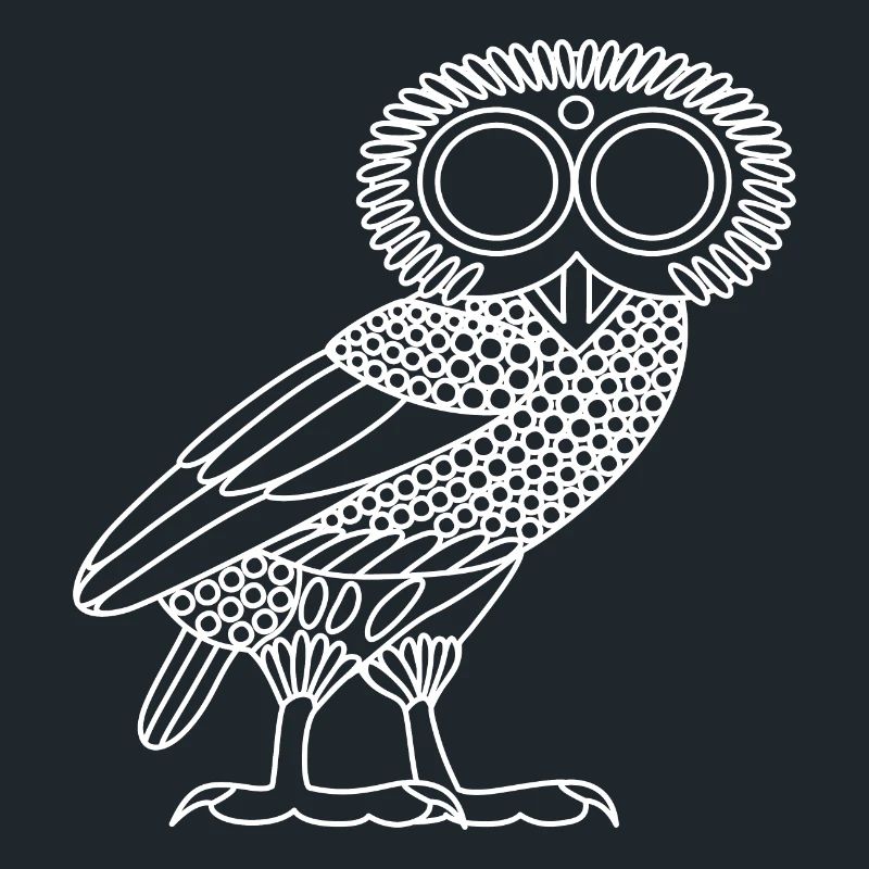 Eule der Athene [White Outline (nur Eule)]