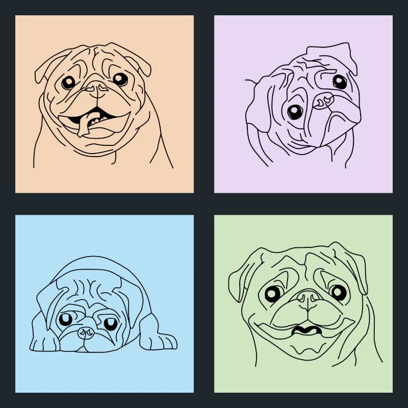 Pastel Pug Squad - Le mignon et le câlin