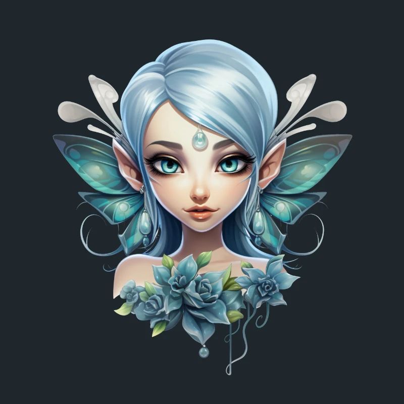 Fée des Fleurs avec Pierre Précieuse – Fantasy Design