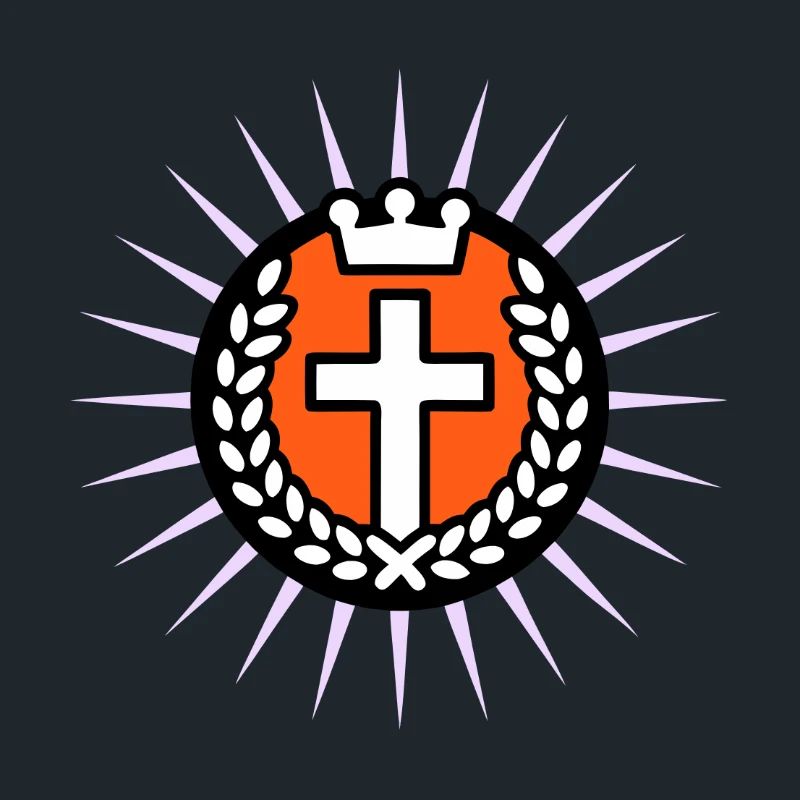 Cross in the light with crown