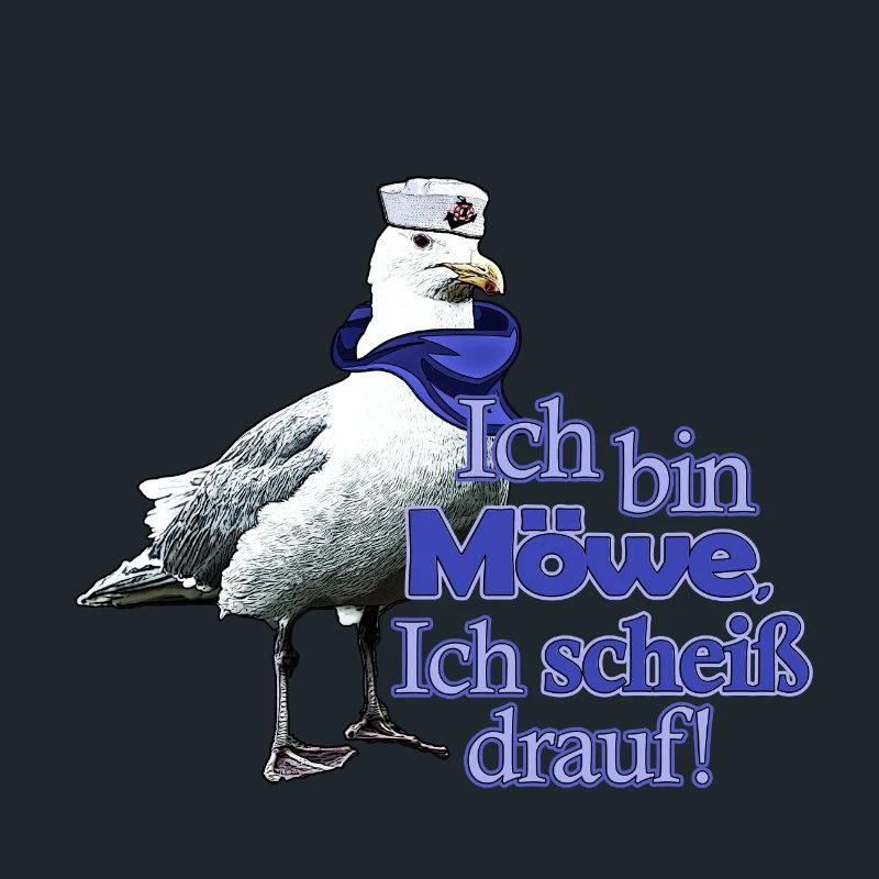 Lustige Möwe mit Spruch - Scheiß drauf!