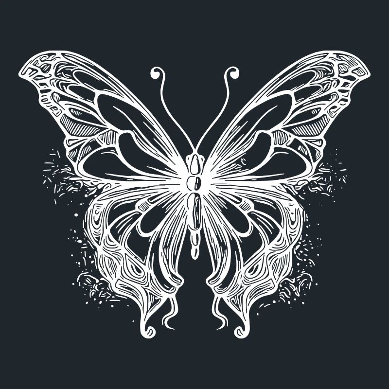 Thin Tattoo Lines Style Butterfly Dream