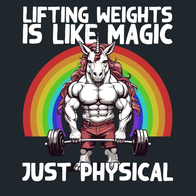 Bodybuilder Einhorn Workout Magie Spruch