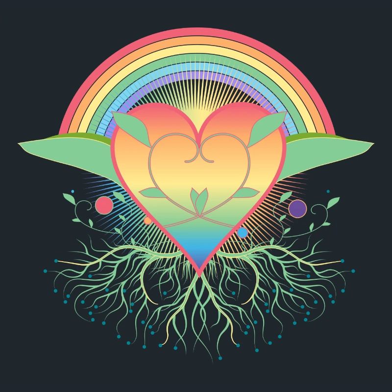 Rainbow Heart with Roots for Pride