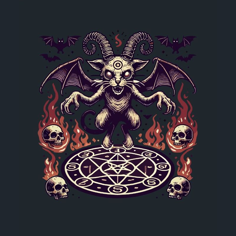 Creepy Devil Cat Dark Cats Summoning