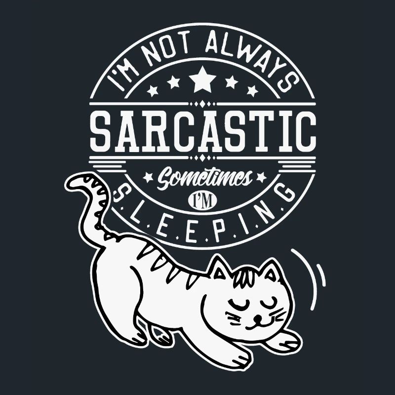 Sarkasmus lustiger Spruch mit Katze, introvertiert