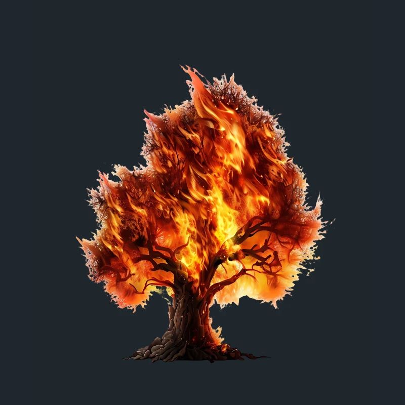 Tree on fire