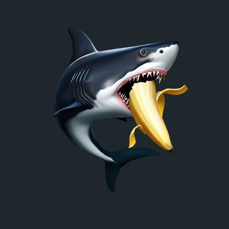 Shark eats banana