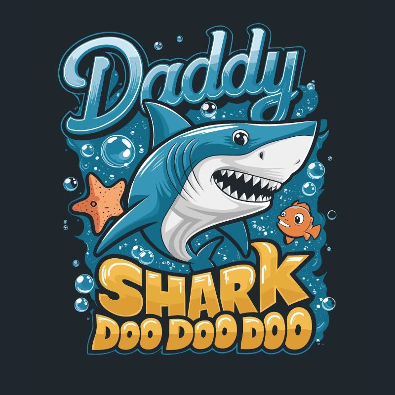 Daddy Shark Doo Doo Cute Shark Design