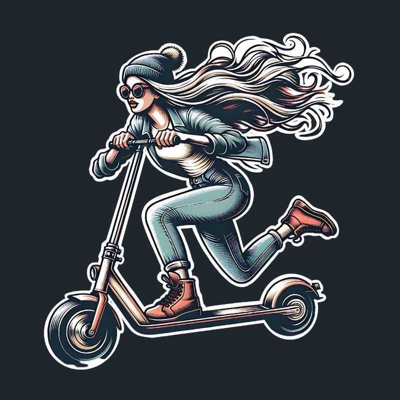 E-Scooter E-Roller Frau Scooter