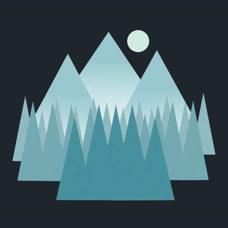 Paysage de montagne astral dans les tons bleus