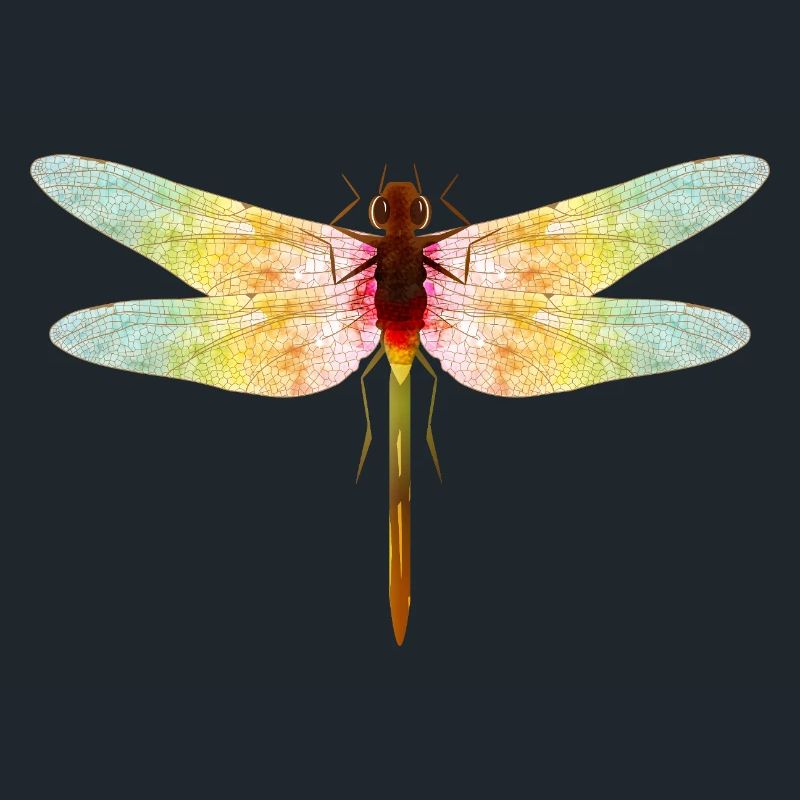 Libellule irisée – motif insecte en filigrane