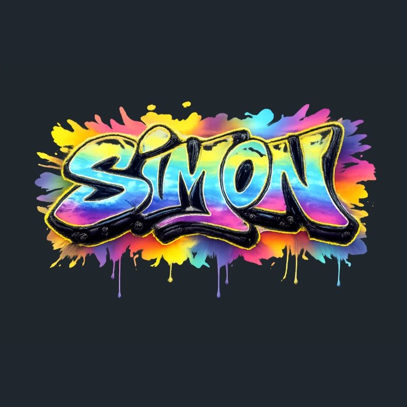 Graffiti SIMON Name Geschenk Ideal druckbar